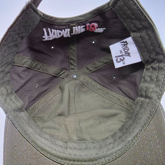 Friday the 13th Camp Crystal Lake Hat Cap Frayed Halloween Moss Green Casual - Picture 8 of 10